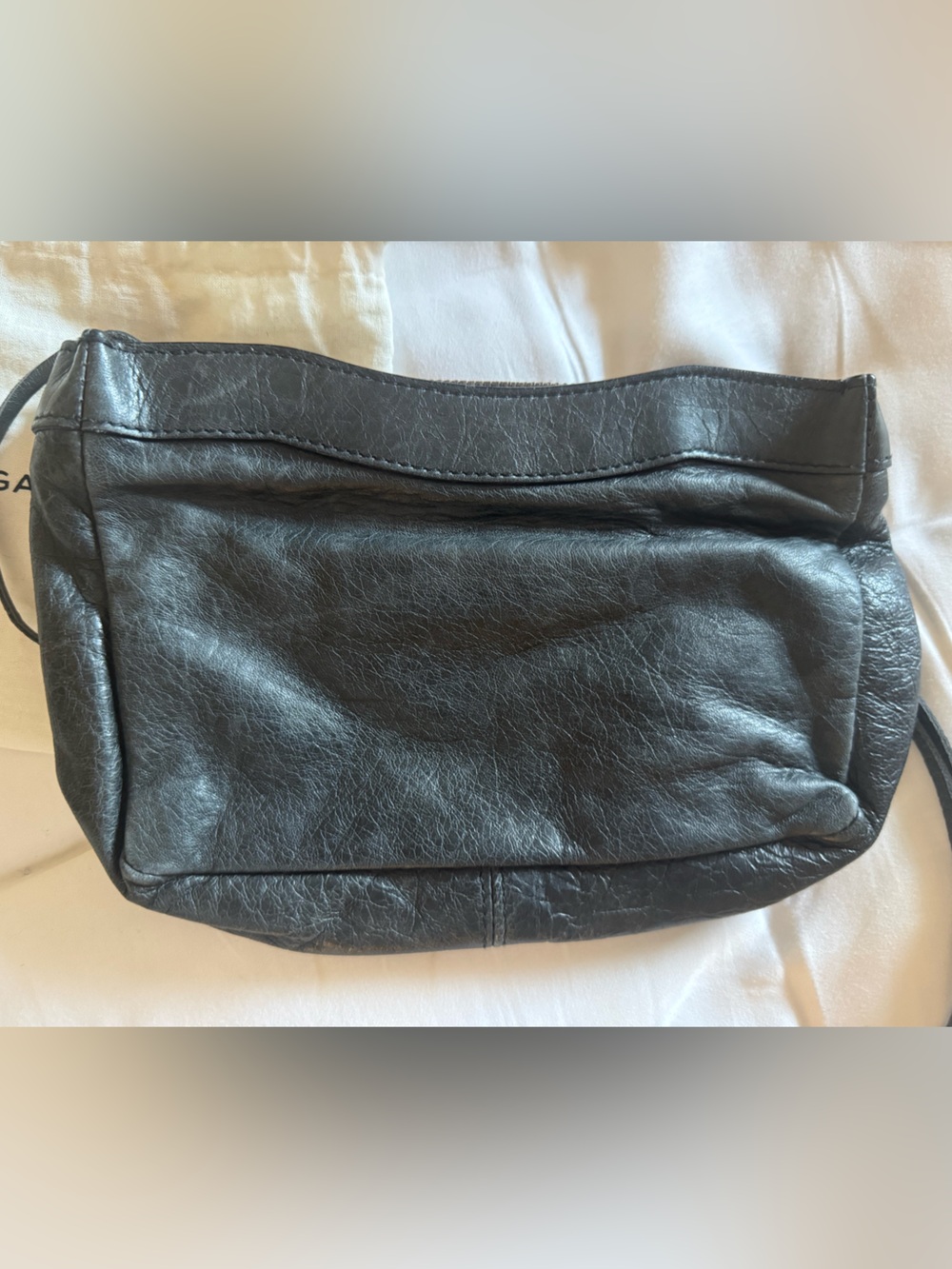 Balenciaga Makeup Pouch Clutch Anthracite Agneau Lambskin - Picture 2 of 8